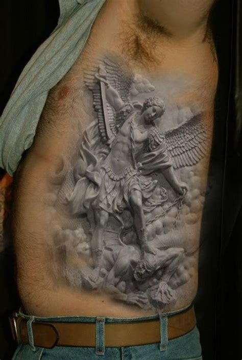 Realistic angel winner tattoo on ribs - Tattooimages.biz