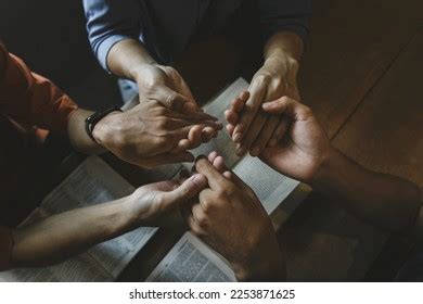 Group People Holding Hands Praying Worship Stock Photo 2253871625 ...