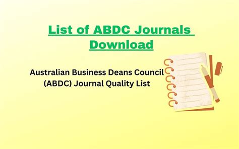 ABDC Journals Quality list pdf download - Research Journals