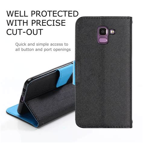 Cases For Samsung Galaxy J6 2018 Case PU Leather Magnetic Flip Wallet ...