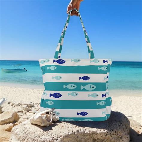 Beach Bags for Women With Top Zipper and Inner Pockets, Reusable ...