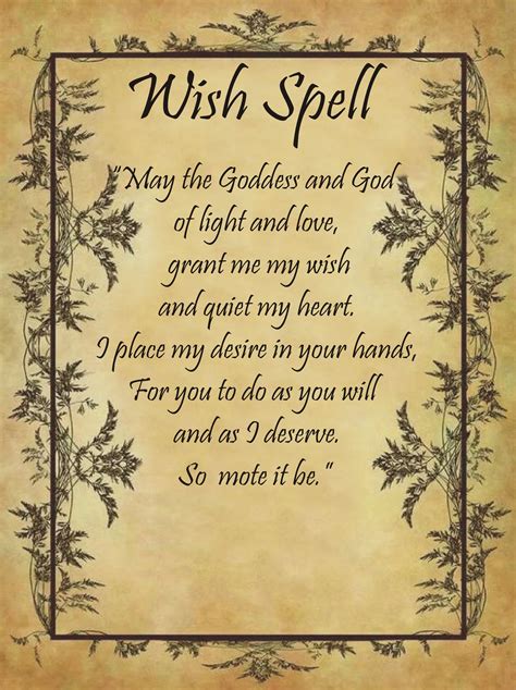 Wish Spell for homemade Halloween Spell Book. | Healing spells, Spell ...