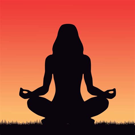 Young woman silhouette practicing yoga at sunset 2520923 Vector Art at Vecteezy