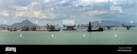 The new Hong Kong–Zhuhai–Macau Bridge construction site Stock Photo - Alamy