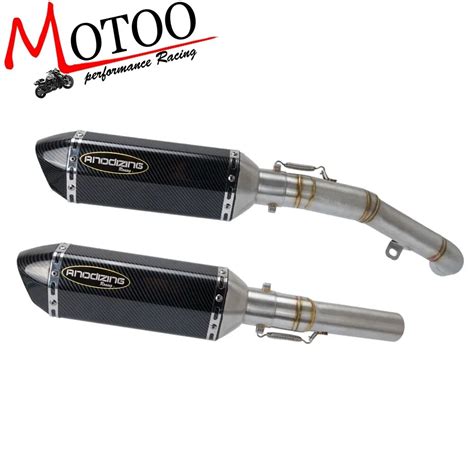 Motorcycle Exhaust System Slip On Middle Pipe For KAWASAKI Z1000 2007 2008 2009 Slip On with ...