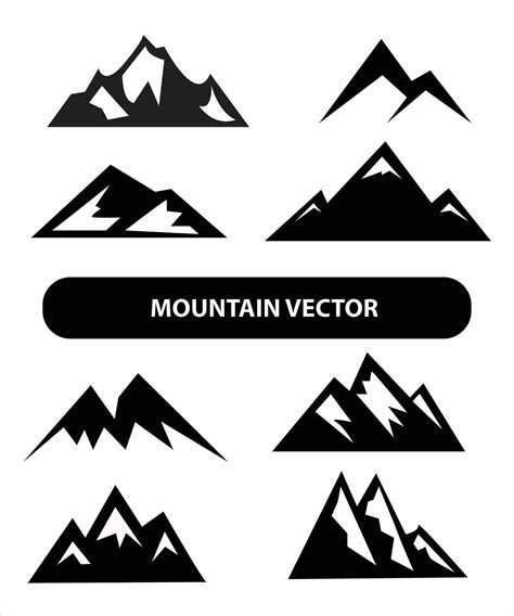 Mountain silhouette, blue and black rocky mountain illustration,vector design, sign,symbol ...