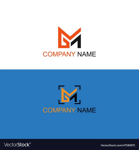 Gm logo and icon designs and initial logo Vector Image