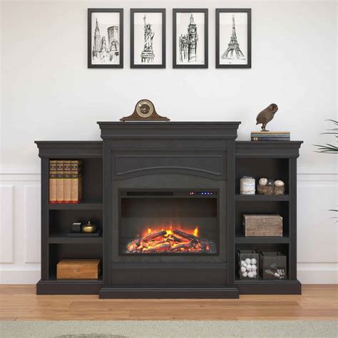 Ameriwood Home Lamont Mantel Fireplace, Black - Fireplacess.com