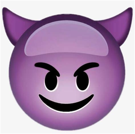 Download #emoji #evil #demon #purple - Devil Face Emoji PNG image for ...