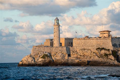 Havana Lighthouse And Morro Castle Cuba Stock Photo - Download Image ...