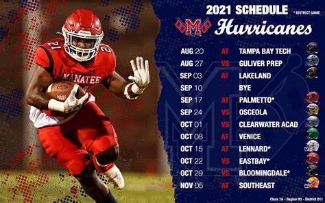 2021 MANATEE FOOTBALL SCHEDULE RELEASED