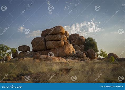 Devils Marbles at Sunset. Northern Territory, Australia Stock Image ...