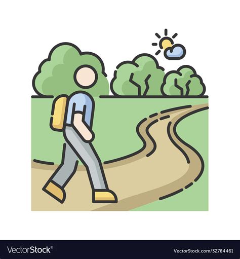 Hiking trail rgb color icon Royalty Free Vector Image