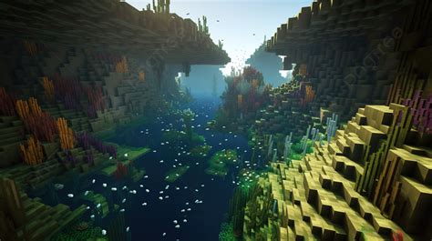 Screenshot Of Minecraft Underwater Background, Picture Of Marine Biome, Ocean, Sea Background ...