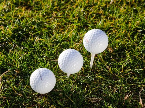 Three Golf Balls on Tee · Free Stock Photo