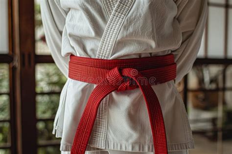 Karate Belt Tying in Dojo Symbolizing Discipline and Tradition in ...