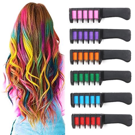 Temporary Hair Chalk Comb Washable Hair Color Comb Temporary Hair Coloring Chalk