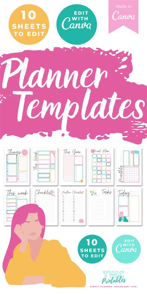 Canva Planner Templates 10 Pages Editable Planner Pages for Canva ...