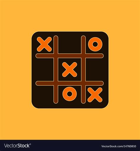 In flat style x o game Royalty Free Vector Image