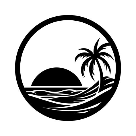 Beach vector black logo isolated on white background 35637168 Vector ...