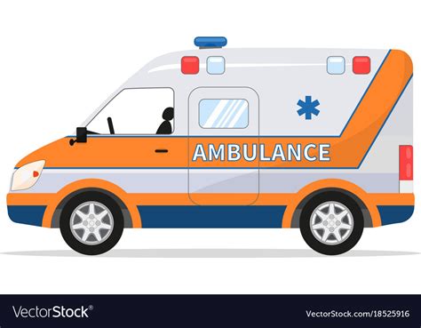 Cartoon van medical car ambulance vehicle Vector Image