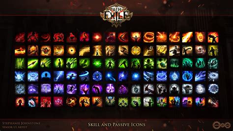 ArtStation - Path of Exile - Passive and Skill Icons, Steph Johnstone Johnstone, Paths, Skills ...