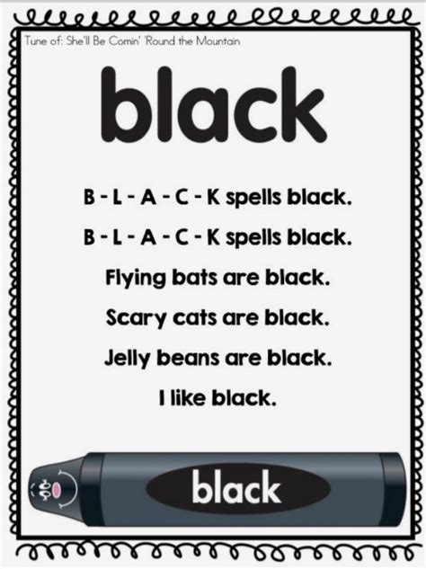 Black Color Song for Preschoolers