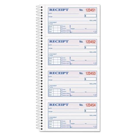 Adams Two-part Rent Receipt Book 2 3/4 X 4 3/4 Carbonless 200 Forms Sc1152 : Target