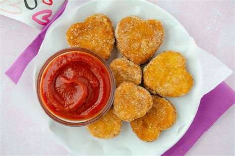 Heart-Shaped Vegan Chicken Nuggets « Dora's Table