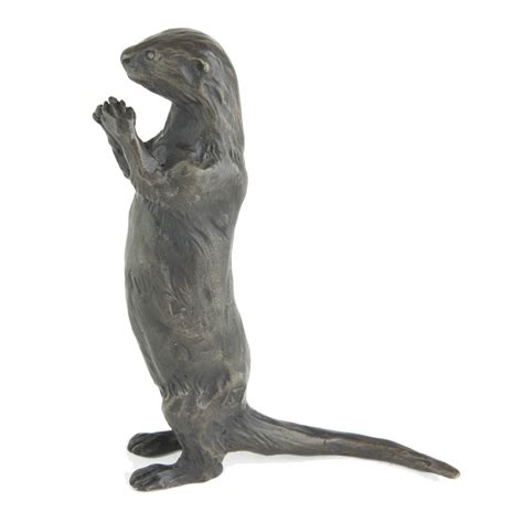 Bronze Otter Sculpture: Standing Otter by Sue Maclaurin