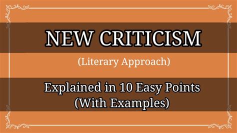 New Criticism| Literary Theory| Explained in 10 Easy Points # ...