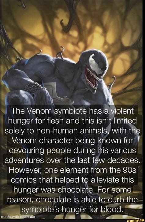 The Venom symbiote has a violent hunger for flesh and this isn't limited solely to non-human ...