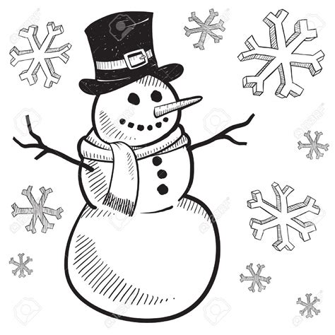 Christmas Clipart Snowman ~ easy drawing