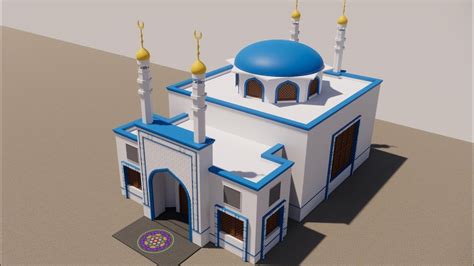 Google Sketchup Beautiful Small Mosque Design With Rendring Animation ...