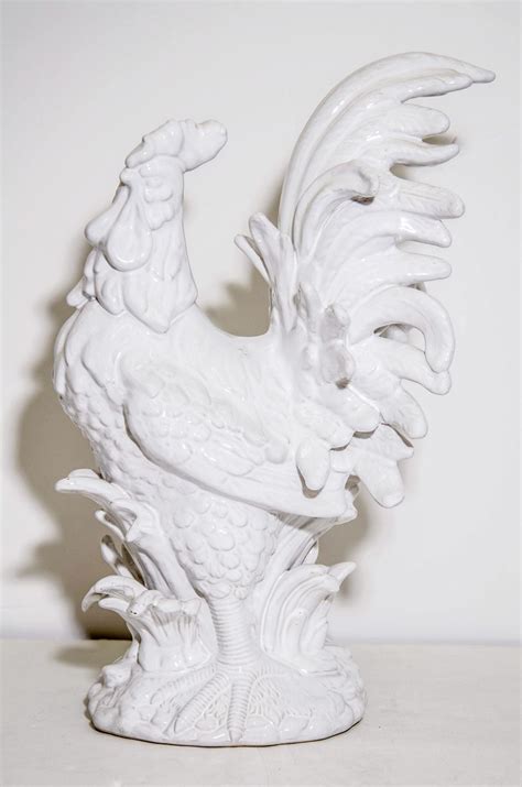 Vintage White Ceramic Rooster Sculpture | Ceramic rooster, Sculpture ...