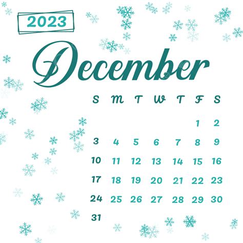 December Calendar Hd Transparent, Winter December Calendar 2023 ...