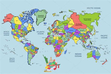 Descargar - Ilustración - mapa del mundo con algunos puntos de ...