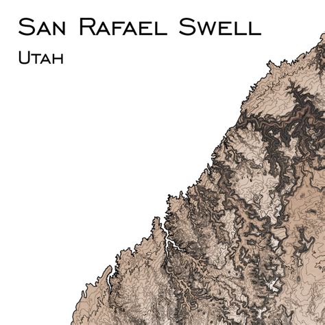 San Rafael Swell Map Art Print Utah Topographic Map Custom - Etsy