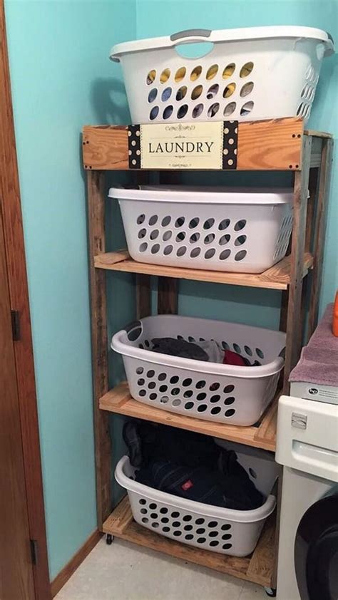 Interesting 15 Pallet Laundry Basket Holder Ideas For Easy And Simple ...