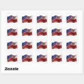 Polish-American Waving Flag Square Sticker | Zazzle