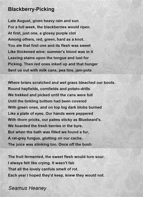 Blackberry-Picking - Blackberry-Picking Poem by Seamus Heaney in 2022 ...