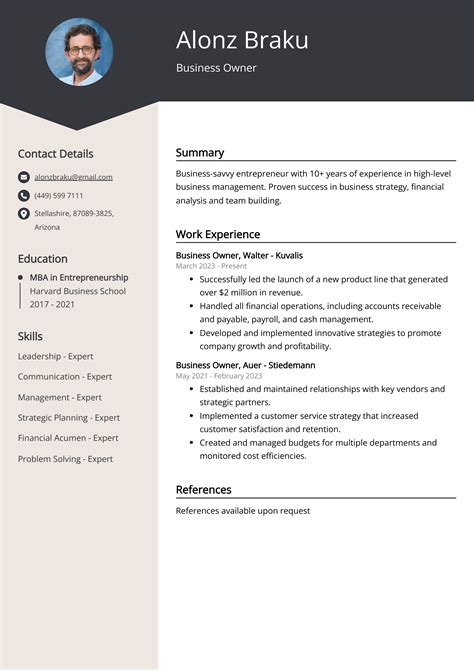 Business Owner Resume Example (Free Guide)