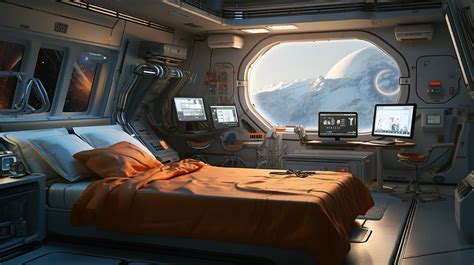 Free picture: Space shuttle interior design bedroom and workplace room