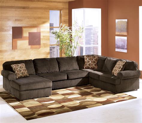 Ashley Furniture Vista - Chocolate Casual 3-Piece Sectional with Left Chaise | AHFA | Sofa Sectional