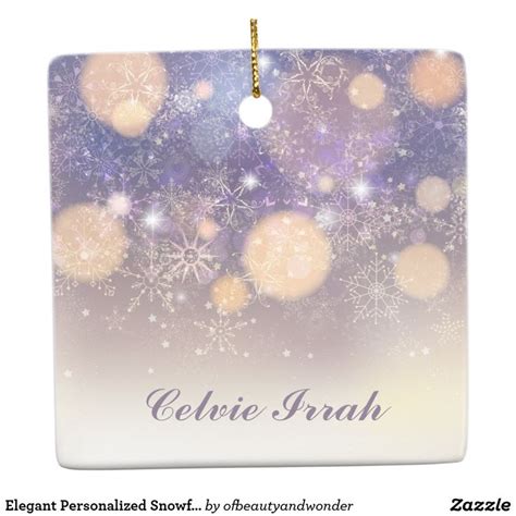 Elegant Personalized Snowflakes | Ornament | Zazzle | Snowflake ...