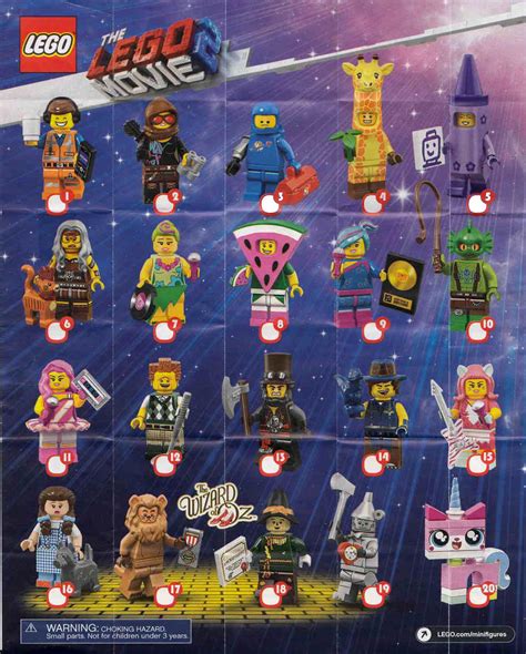 Lego Minifigures Sets The Lego Movie 2 Checklist Insert Collectors ...