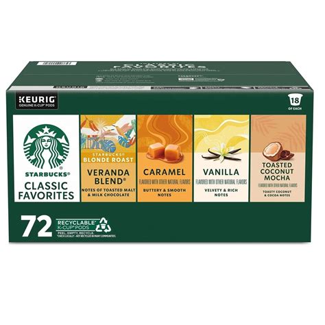 Starbucks Flavored K-Cups Coffee Pods Variety Pack (72 Count) Assortment - Walmart.com