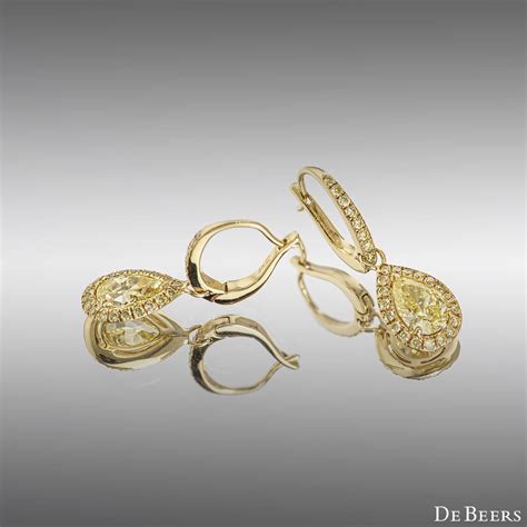 De Beers Yellow Diamond Aura Earrings 1.80ct TDW at 1stDibs