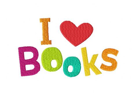 I love Books Machine Embroidery Design