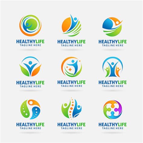 Premium Vector | Collection of Healthy life logo design